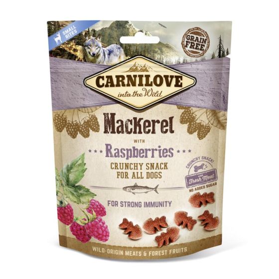 Carnilove Dog Treat Crunchy Mackerel with raspberries 200gr