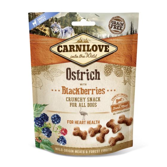 Carnilove Dog Treat Crunchy Ostrich with blackberries 200gr