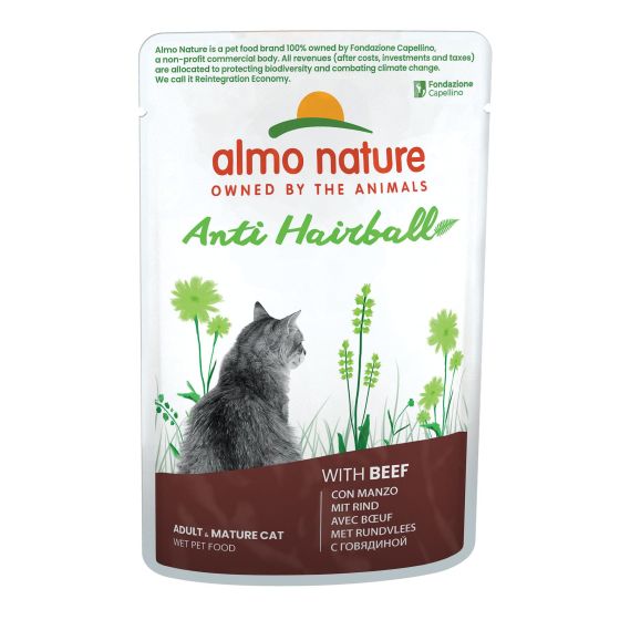 Almo Cat Anti hairball Bag Beef 30x70gr