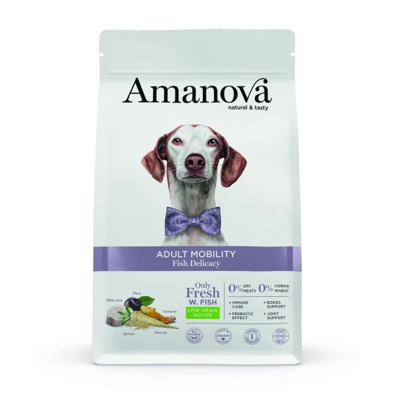 Amanova Dog Adult Low Grain All Breeds Mobility Fish Delicacy 2kg