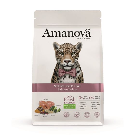 Amanova Cat Low Grain Sterilized Salmon Deluxe 1.5kg