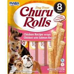Inaba Dog Churu Rolls Chicken Salmon 8x12gr
