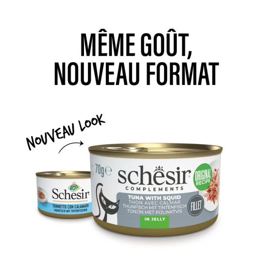 Schesir Cat Boite 70g Thon avec Calamars