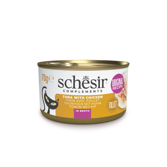 Schesir Cat Boite 70g (Bouillon) Thon&Poulet
