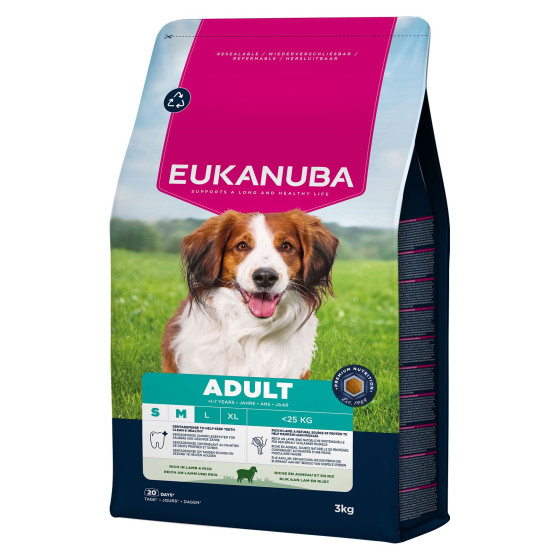 Eukanuba dog adulte Small&Medium Lamb&Rice  2.5kg