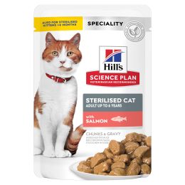 Hill's Feline Sachet Sterilised Saumon 12x85gr