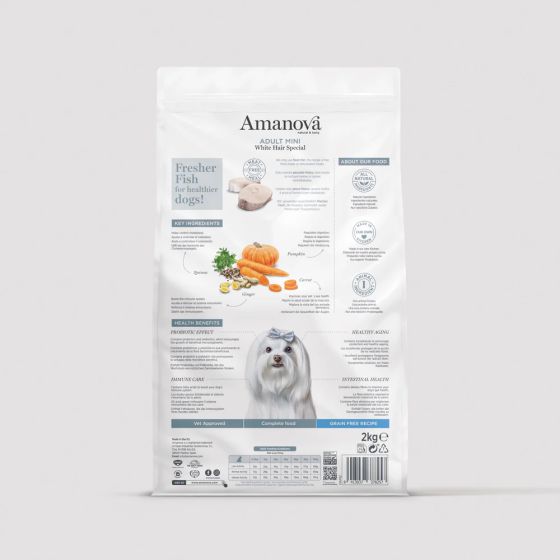 Amanova Dog Mini White Hair Low Grain Fish 7kg