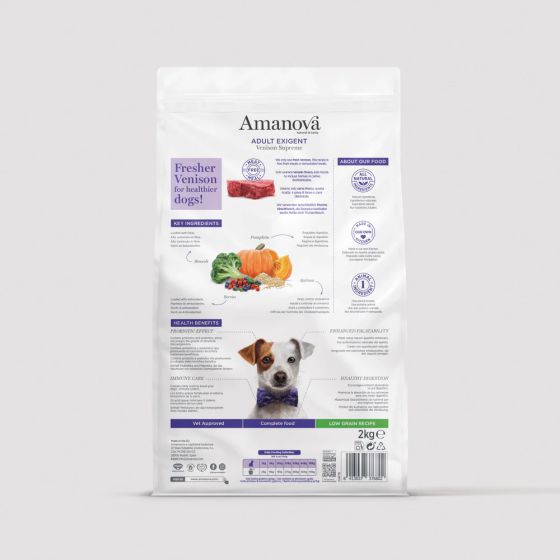 Amanova Dog All Breed Exigent Low grain Cerf 2kg