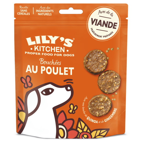 Lily's Kitchen Dog Treats Bouchées au Poulet, Quinoa & Gingembre 70g
