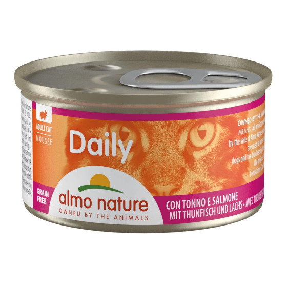  Food for cats Almo in a box of 85gr mousse tuna & salmon.
