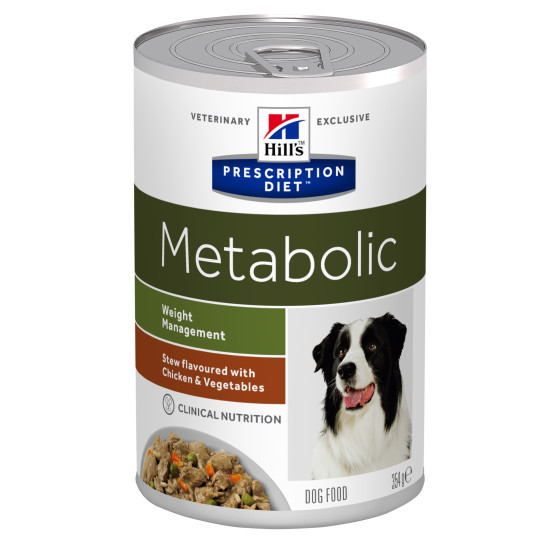 Prescription Diet™ Metabolic Canine Poulet Mijoté en boite 12x354gr