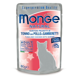 Monge Natural Cat Ad. Tuna&Chic&Shr 24x80g