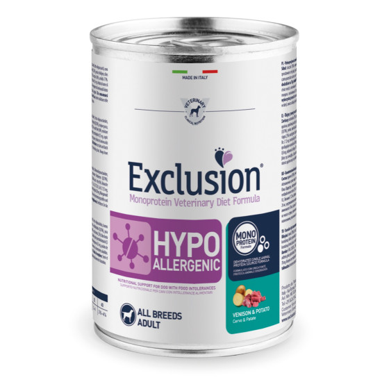 Exclusion Dog VET Hypo Ad All Br Venison  24x400g