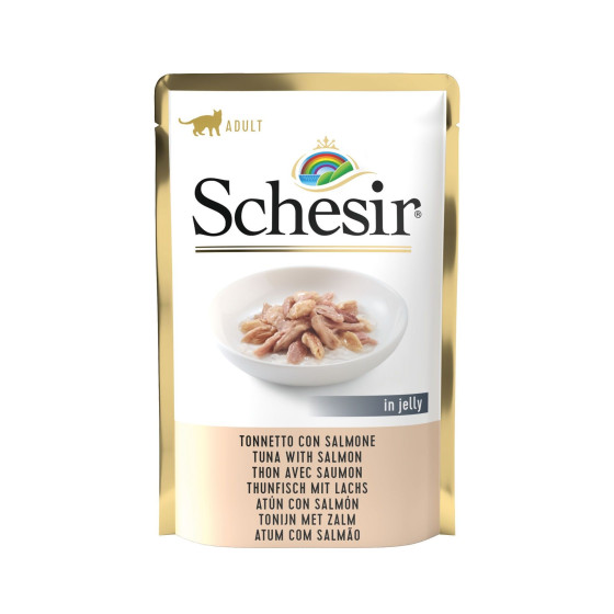 Aliment pour chat Schésir Sachet 85g Thon avec saumon