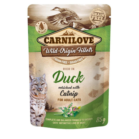 Carnilove Fel Adult Duck & Catnip Bag 24x85gr (On Order)