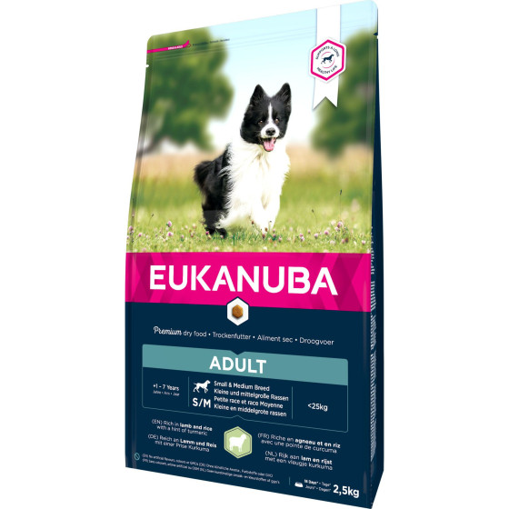 Eukanuba dog adulte Small&Medium Lamb&Rice  2.5kg