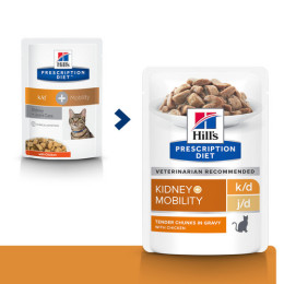 Prescription Diet™ k/d™+Mobility Feline with Chicken Sachet 4x12x85gr