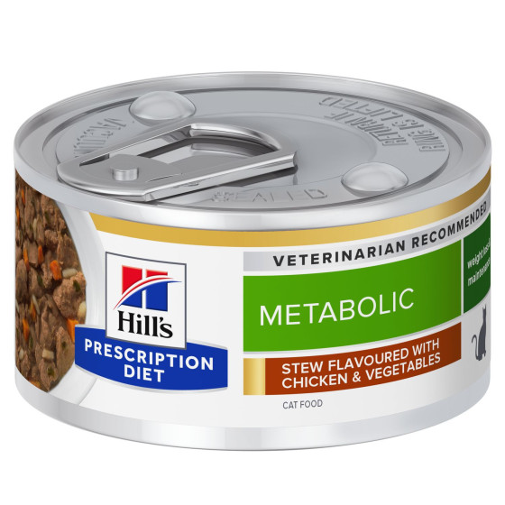 Prescription Diet™ Metabolic Feline Boite Mijoté Poulet Légumes 24x82gr