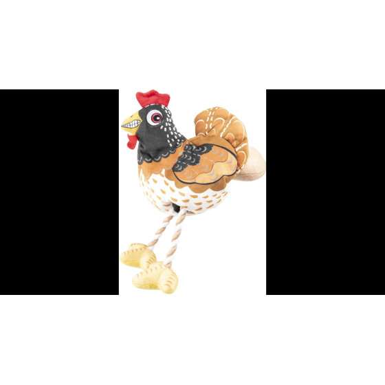 Chicken Dog Toy with Flamingo Rope