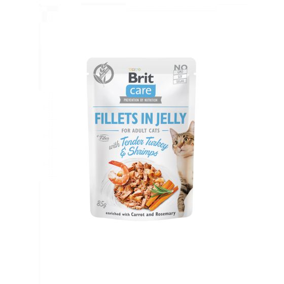 BRIT CARE Feline Jelly Turkey & Shrimp 85gr
