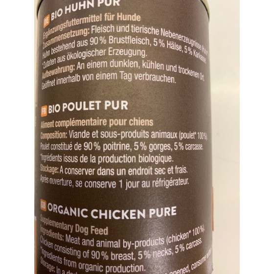BePure Dog Organic Chicken Box 400gr