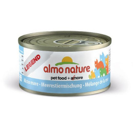 Nourriture pour chat Almo en boite de 70gr avec un mélange de la mer